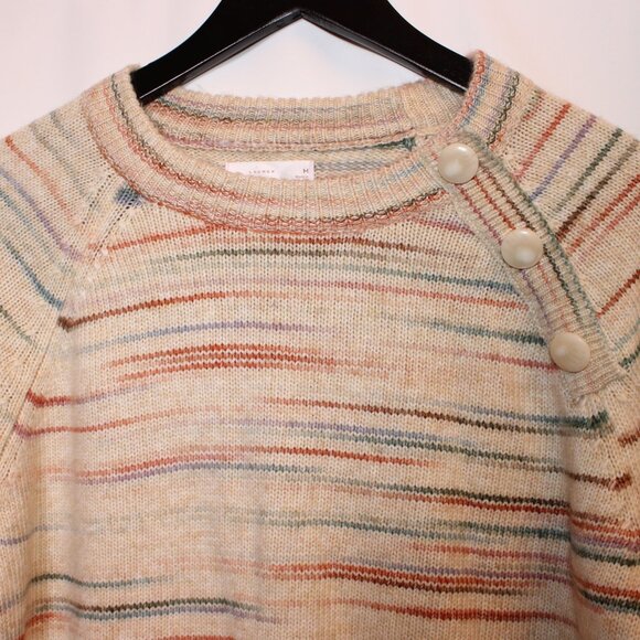 LC Lauren Conrad Multicolor Striped Crewneck Sweater Women’s M Boho - Picture 2 of 11